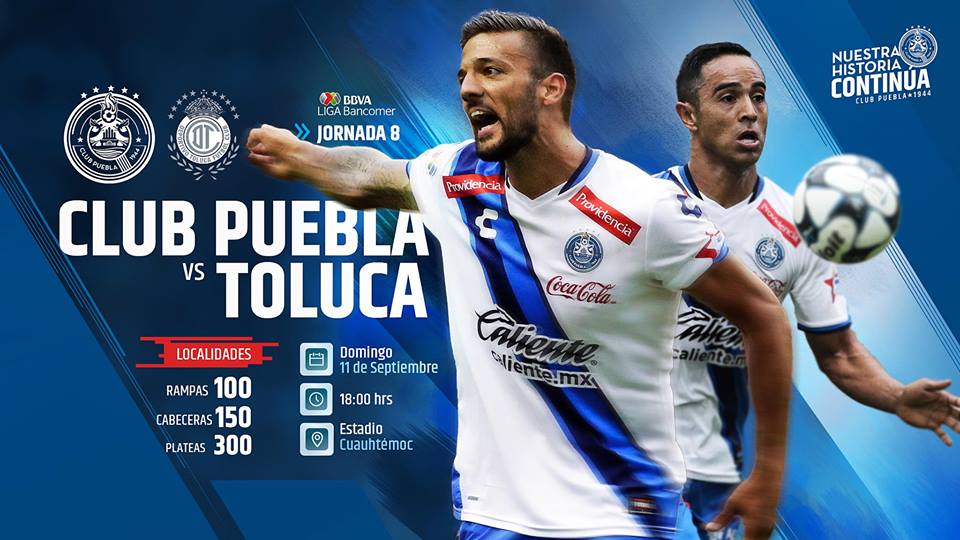 Venta de Boletos) J8 Club Puebla vs Deportivo Toluca FC | Liga Bancomer MX  / Puebla Expres