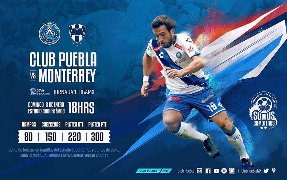 Venta de Boletos) CL2017 | J1 Club Puebla vs Rayados de Monterrey | Liga  Bancomer MX Domingo 6pm / Puebla Expres