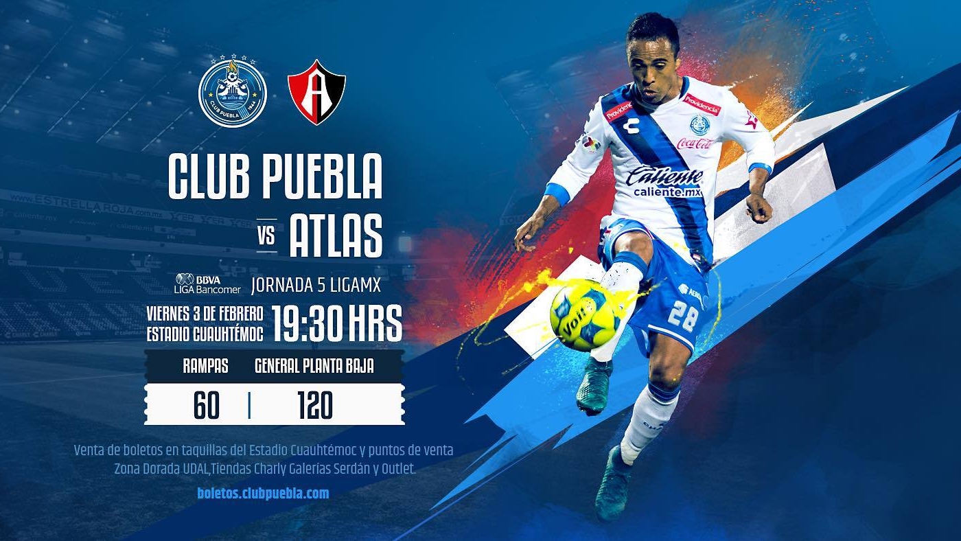 Venta de Boletos) CL2017 | J5 Club Puebla vs Atlas FC | Liga Bancomer MX  Viernes 7:30 pm / Puebla Expres