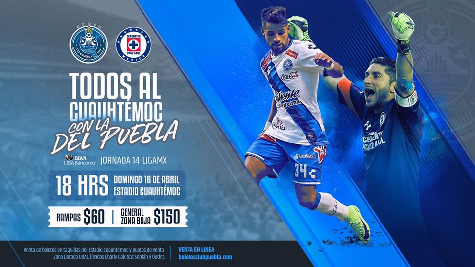 Venta de Boletos) CL2017 | J14 Club Puebla vs Cruz Azul | Liga Bancomer MX  Domingo 18HRS / Puebla Expres